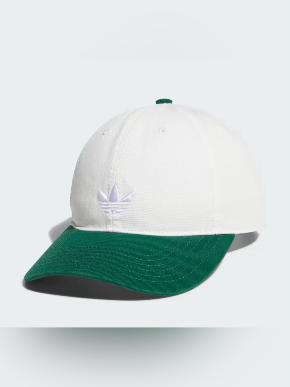 adidas Relaxed Trefoil Strapback Hat Women’s White and Green Trefoil Cap